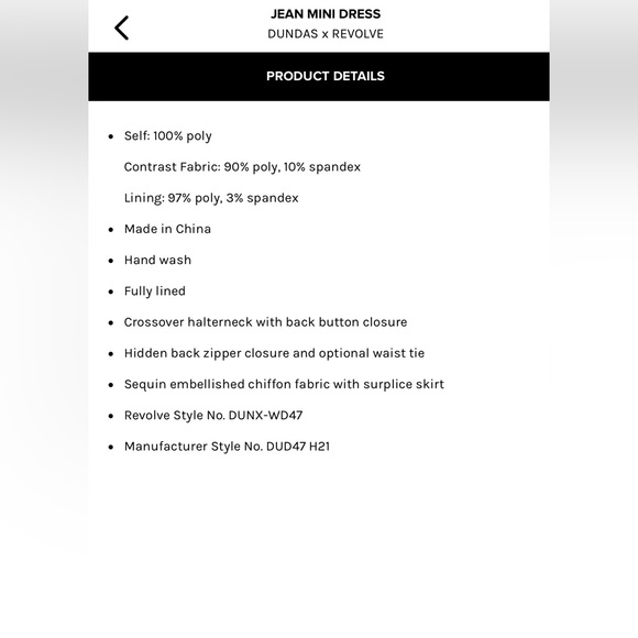 DUNDAS x REVOLVE Jean Mini Dress in Black - Picture 5 of 10